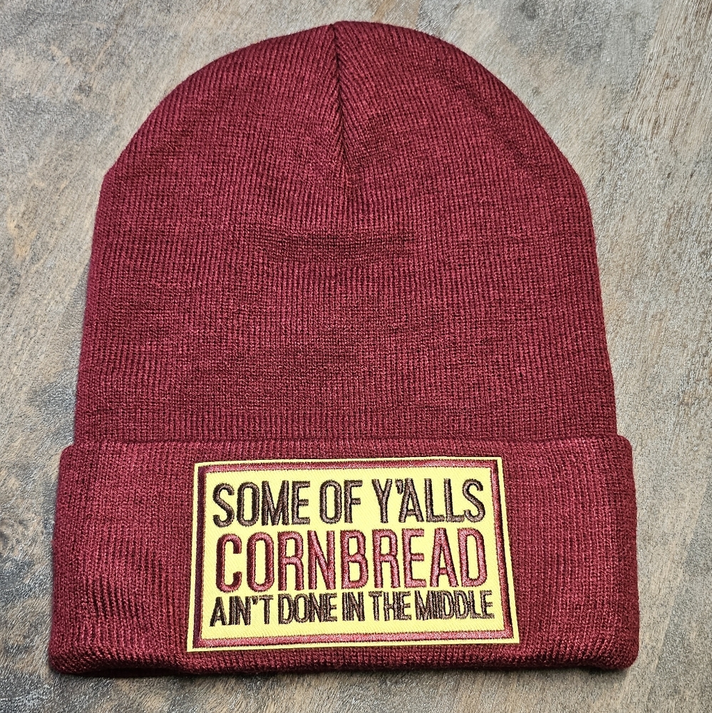 NWT Country Journey Red Beanie with Cornbread Patch
